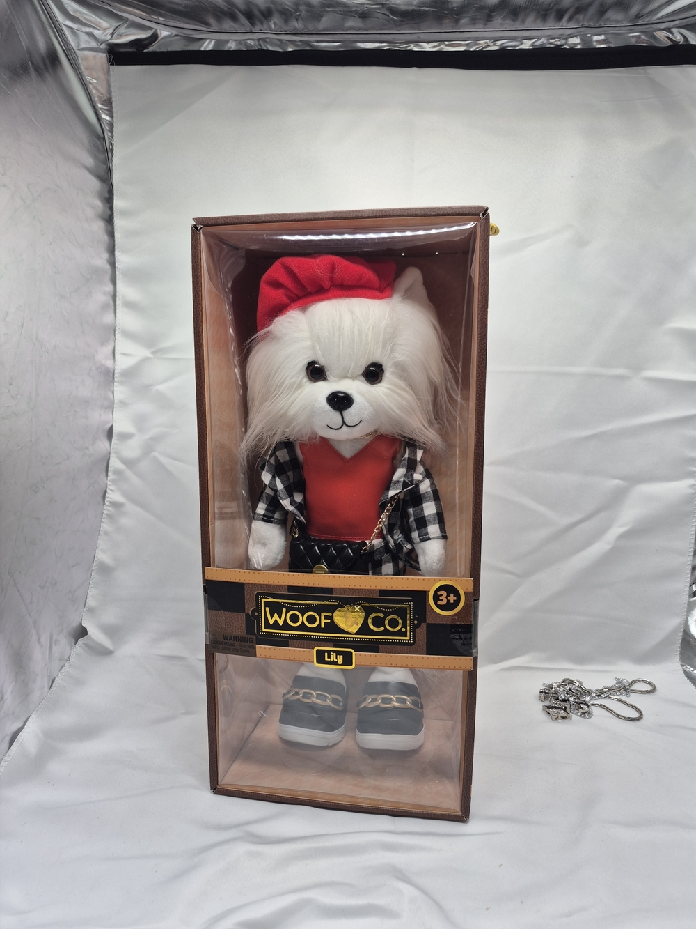 Lily Plush Fashion Dog Toy in Red and White